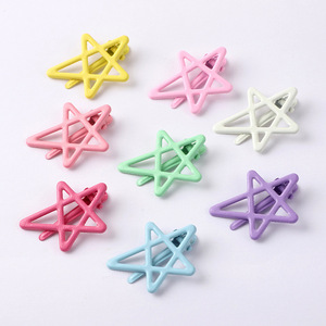 Pince à cheveux étoile 4,3 cm, pince bec de canard creuse en métal à cinq branches, usage quotidien, unisexe - Product Image 4