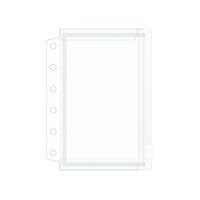 Pochettes pour classeur AXE WOODZ A7, pochette zippée transparente en PP, 6 trous, pochette zippée pour cartes et argent, enveloppe, organiseur/planificateur à feuilles mobiles