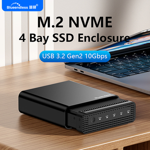 SSD NVME M.2 外接盒定制型 4 槽 SSD 外壳适配器 10Gbps USB C 3.2 带涡轮风扇 适用于 M2 - Product Image 2