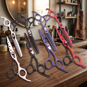 Professional 6" Right <b>Handed</b> Salon Hairs <b>Scissors</b> Long Handle Sharp Blade Tip High Stainless Steel Thinning Laser Texturizing - Product Image 2