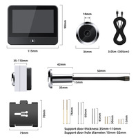 Sonnette Intelligente Tuya 1080P WiFi en Alliage de Zinc, Caméra de Visiteur Numérique Dissimulée, Interphone Vidéo, Œil de Porte pour la Sécurité Domestique