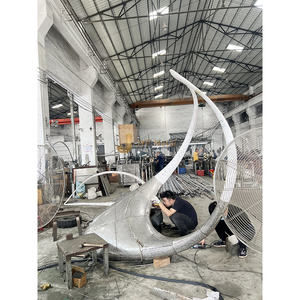 Escultura de Arte Moderna Abstracta de Metal 316, Estatua de Acero Inoxidable para Vestíbulo de Hotel - Product Image 5