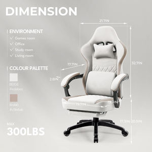 Chaise de bureau pivotante, inclinable, confortable, en cuir, coussin de gel à ressort de poche, repose-pieds de massage, sac de rangement - Product Image 2