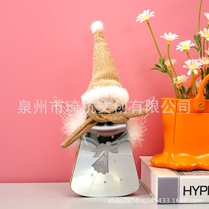 Wooden Angel <b>Light</b> Up Ornament Acrylic Mini Figure Christmas Desktop Decoration Gift - Product Image 3