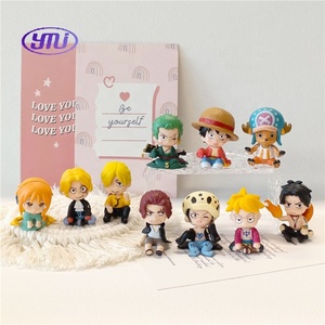 Vente en gros de figurines de pirates de One Piece en version Q de 4 cm pour enfants, <span class=keywords><strong>Luffy</strong></span>, Zoro, Sanji, Nami, Law, Chopper, Ace, <span class=keywords><strong>Shanks</strong></span>, jouets de dessin animé - Product Image 2