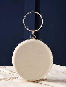 Square Beaded Lightweight Modern Evening Clutch Bag and <b>Jewelry</b> Bag with Ring Handle and Chain Strap Luxury Embroidery Design - Product Image 5