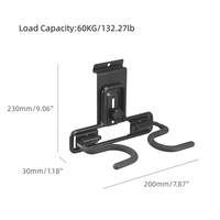 Crochets de support multi-usages pour serpillères, robustes, pour garage, solution de rangement d'outils pour panneaux rainurés en PVC, crochets métalliques