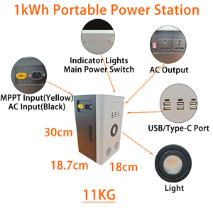 Estación de Energía Portátil de 1KWH con Onda Sinusoidal Pura, MPPT Solar de 500W, UPS de 0ms, Batería Externa de Iones de Litio, para RV/Van Life - Product Image 2