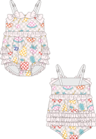 Schattig stijlvolle badpakje voor babymeisjes zonder mouwen, één geheel, op maat gemaakt kinderbadkleding