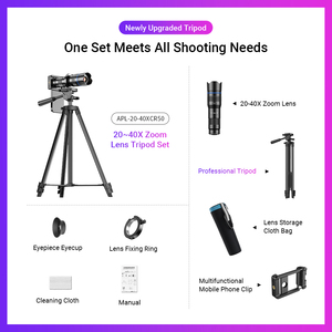 Apex exel — ensemble de téléobjectif pour smartphone, avec lentille zoom, caméra et trépied, original, offre spéciale, <span class=keywords><strong>20</strong></span>-<span class=keywords><strong>40X</strong></span> - Product Image 4