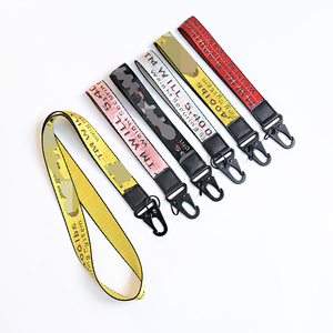 Trendy Woven Logo Wrist Strap for Cell Phone Hand Keychain Strap Lanyard Holder Promotional Printing Wrist Keychain Lanyards
