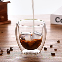 Beeman Isolierter Doppelwandiger Glasbecher Transparent Hitze- & Kältebeständig mit Individuellem Logo Eiförmige Kaffeetassen Trinkgeschirr