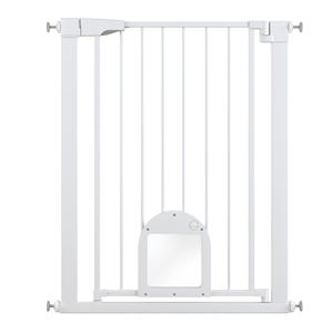 길이 조절 (29-43인치) 자동 닫힘 아기 안전문, 고양이 통로가 있는 견고한 애견문, 간편 설치 계단 및 출입문용 이지 워크 스루 - Product Image 2