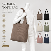 Sac fourre-tout pour femme en tricot, grande capacité, ouvert, à bandoulière, motif personnalisé, imprimé lettres, décontracté, pour le shopping et les voyages, livraison rapide