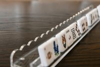 Supports et poussoirs de mahjong en acrylique festonné avec poussoirs magnétiques, acrylique transparent, longueur 20 pouces, 4 par ensemble, convient aux modèles standard et grands