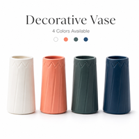 Vase en plastique mat gaufré COIZY, 4 couleurs, style nordique moderne, vase décoratif pour la décoration de table à la maison