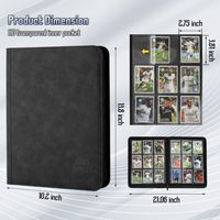 Álbum de Tarjetas Coleccionables con Cierre Lateral y 9 Bolsillos, Personalizable con Logotipo, para Juegos Deportivos, Tarjetas Pokémon TCG
