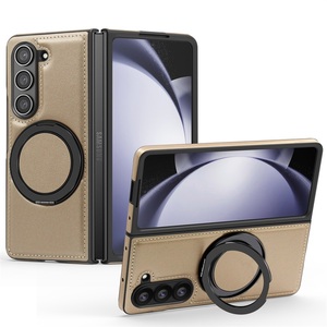 Étui de téléphone en cuir antichoc en métal magnétique 360 rotatif pour Samsung Galaxy <span class=keywords><strong>Z</strong></span> <span class=keywords><strong>Fold</strong></span> 7 6 5 / <span class=keywords><strong>Z</strong></span> <span class=keywords><strong>Fold</strong></span> <span class=keywords><strong>4</strong></span> 3 - Product Image 1