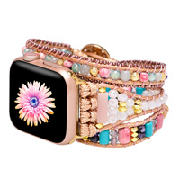 Bracelet de montre mince perlé multicouches tissé Bracelet de remplacement pour iWatch Ultra SE Series 9 8 7 6 5 4