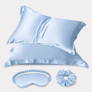 Fodera per cuscino in <span class=keywords><strong>seta</strong></span> di gelso biologica 100% di grado 6A all'ingrosso, ipoallergenica, con logo personalizzato - Product Image 1