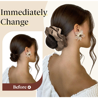 Moño de pelo al por mayor con pinza elegante y gomas para el pelo, postizo sintético elegante para moño, donut, chignon o cola de caballo