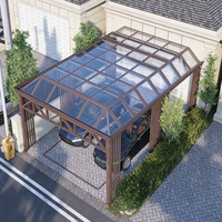 Abri de voiture robuste en aluminium à toit arqué, taille personnalisée pour les développeurs, utilisation extérieure pour le stationnement, structure robuste