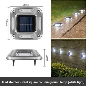 Lampada Solare a LED <span class=keywords><strong>da</strong></span> Parete <span class=keywords><strong>per</strong></span> Esterni, Decorazione <span class=keywords><strong>per</strong></span> <span class=keywords><strong>Giardino</strong></span> e Cortile, Impermeabile, Lampada a Pilastro Paesaggistica in Acciaio Inossidabile <span class=keywords><strong>per</strong></span> Montaggio a <span class=keywords><strong>Terra</strong></span> - Product Image 6