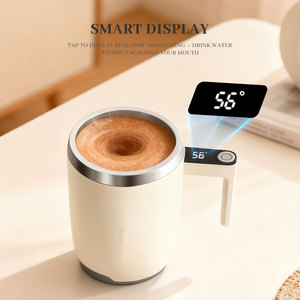 Mug intelligent en acier inoxydable avec couvercle, mug à café à agitation automatique, mug à café auto-agitant en acier inoxydable pour les voyages - Product Image 3