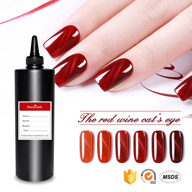 Hanyinials 3D Cat Eye Gel rouge flamme Gel vernis à ongles Gel vernis laque vente en gros usine led paillettes tremper canny