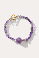 Bracelet classique en perles de copeaux d'améthyste naturelle pour femme, certifié CE ASTM REACH, idéal pour un anniversaire