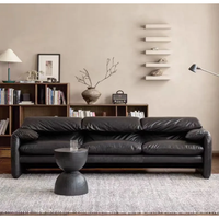 Canapé modulable en bois massif Yu Si Ke au design créatif et tendance, 1,8 m - 2,4 m, avec oreilles pliables, personnalisable, en cuir véritable pour salon