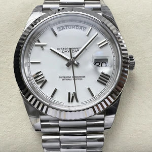 Reloj Mecánico Impermeable de Súper Calidad, 41 mm, Fábrica VS, Acero 904L, Movimiento ETA 3255, Buceo 228239, Reloj de Lujo Blanco Romano - Product Image 1