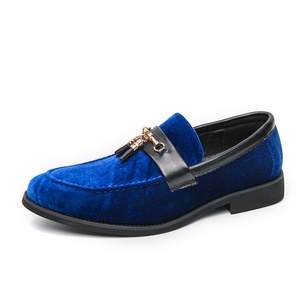 Mocassins décontractés en daim bleu-vert grande taille à enfiler confortables avec pompons pour mariages et occasions formelles été couleur unie - Product Image 2