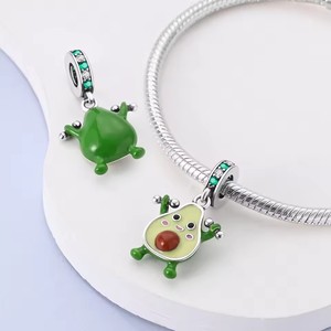 <span class=keywords><strong>Pendentif</strong></span> en argent 925 personnalisé en usine, perle d'avocat charmante, adapté aux bracelets DIY pour femmes - Product Image 6