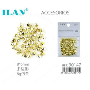 ILAN Metal Accessories 8x6mm Gold Plated For Handicrafts - Product Image 1