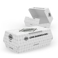 Boîte à emporter pour hamburger carrée, boîte d'emballage alimentaire en carton avec logo personnalisé