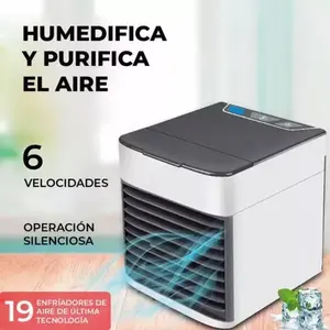 Mini Ventilador Enfriador de Aire Portátil con Función de Agua Fría, 3 Velocidades Ajustables, Humidificador y Purificador de Aire Incorporados, Batería Recargable - Product Image 6
