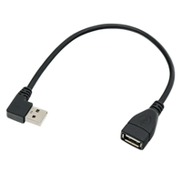 Câble d'extension USB 2.0 mâle-femelle, connecteur en L à 90 degrés, conducteur en cuivre pour une charge rapide