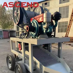 High Quality PE150X250 PE200X300 PE250X400 Mini Trailer Jaw Crusher With Diesel Engine 5tph 10tph Capacity Jaw Crusher Machine