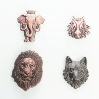 Uxury-etiqueta en relieve con forma de animal para botella, pegatina metálica de aluminio con 3D de aleación de zinc para vino, licor, whisky y Vodka