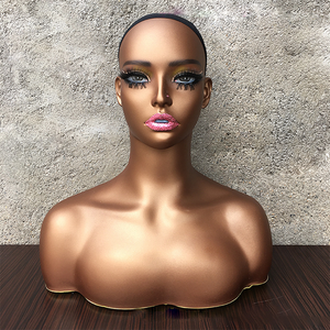 Présentoir réaliste de support de perruque de tête de <span class=keywords><strong>Mannequin</strong></span> féminin pour accessoires de beauté noir marron épaules perruques lunettes oreilles maquillage des yeux <span class=keywords><strong>buste</strong></span> - Product Image 5