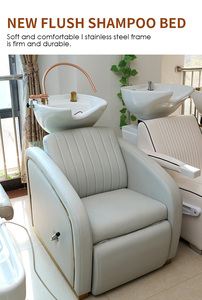 Cama de champú de media mentira de cerámica para el cuidado del cabello Silla de peluquería Salón de peluquería - Product Image 6