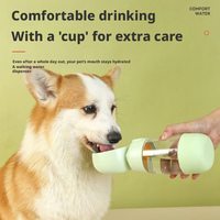 Bouteille d'eau et gourde portables 2 en 1 en silicone pour chien, pour les promenades en extérieur
