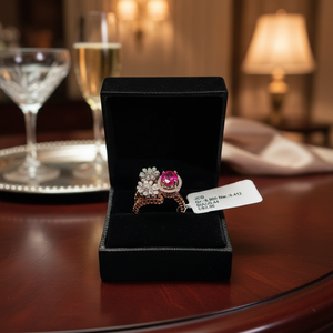 Anillo de Diamantes de Cóctel para Mujer, Diseño Italiano, con Diamantes Reales, Oro Rosa, Estilo Étnico, Certificado IGI, Precios al por Mayor - Product Image 3