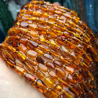 Perles d'ambre naturelles, perles de pierre orange, utilisées pour la fabrication de bijoux DIY (bracelets et colliers)