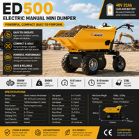 Grace Bestseller Neuer Mini-Dumper-Truck Raupenfahrzeug Hydraulische Linkslenkung Euro5 CE-Zertifiziert 250kg-600kg Kapazität für Landwirtschaft und Garten