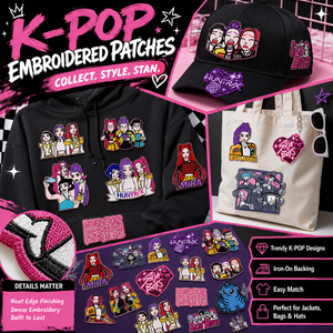 Parches Termoadhesivos de Alta Densidad y Durabilidad con Diseño de Chica <span class=keywords><strong>Anime</strong></span> Estilo Kpop Cazadora de Demonios, Listos para Enviar, para Bolsas, Sombreros y Prendas DIY - Product Image 3