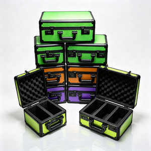 Carbon Fiber Texture Graded Sports PSA <strong>Case</strong> Aluminum Frame Card Slab Storage <strong>Case</strong> with 3 Row for PSA/BGS - Product Image 4