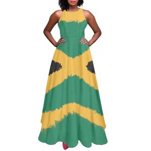 Vestido largo de mujer con diseño del Día Nacional de la bandera mexicana, vestido de fiesta sin mangas de verano personalizado, <span class=keywords><strong>descuento</strong></span> al por mayor, vestidos de cuello redondo - Product Image 5