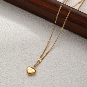 Kalung liontin lapis emas 18K baja tahan karat, kalung elegan modis gaya Korea untuk pabrik wanita 2025 - Product Image 4